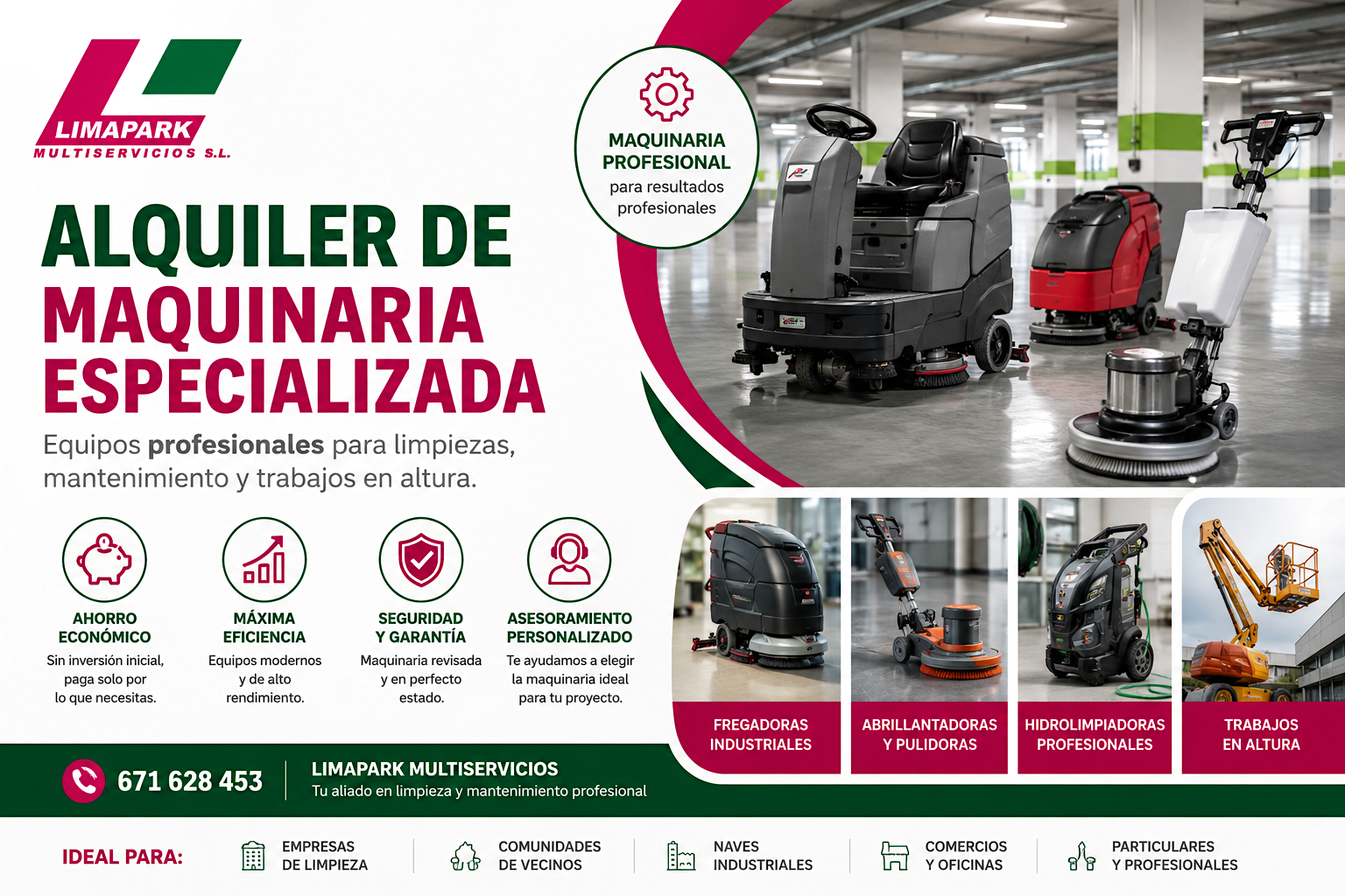 Alquiler de maquinaria especializada en Elche y Alicante